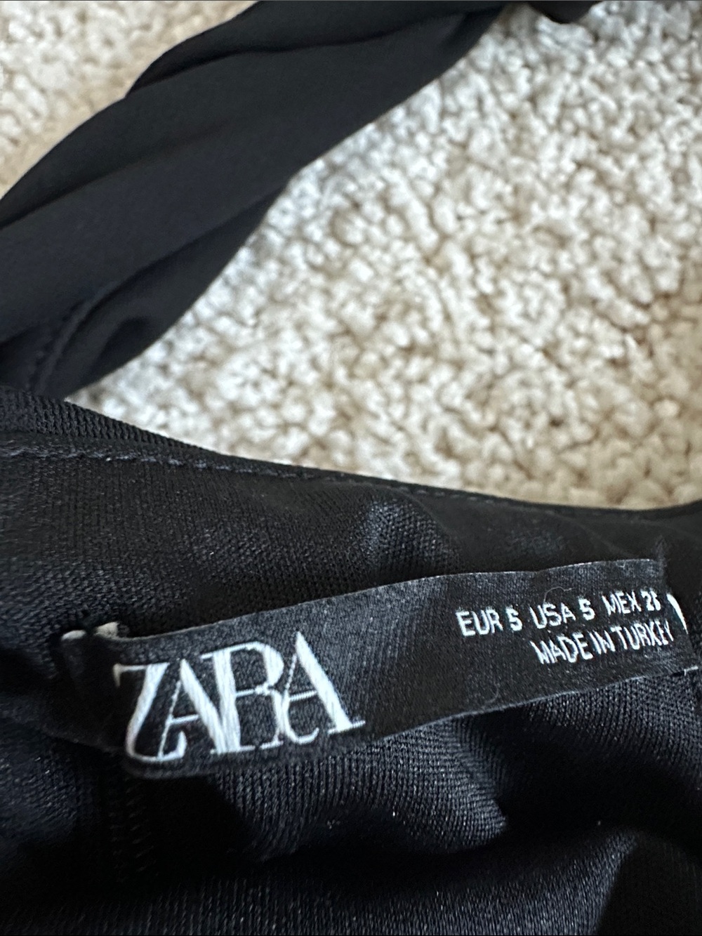 Black Ruched Halter Dress small Zara - Picture 2 of 2